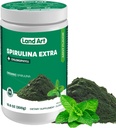 Land Art Organic Spirulina Extra Powder - Mint Flavoured - 100% Puro - 75 Servings - Superfood - Buen sabor y buen olor - 10% Bioactive Chlorophyll - Fuente potente de antioxidantes