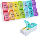 DailyRest Pill Organizer 2 veces al día, Pill Box 7 Day, AM PM Pill Case, Detachable Weekly Pill Container, Rainbow See-Through Lids, Travel Portable Medicine Container for Pill/Vitamins/Supplements