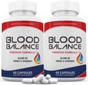 Laboratorios justificados (2 Pack Blood Balance Advanced Formula 620MG Fórmula suplemento píldoras 120 cápsulas