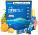 Nello Supercalm Powdered Drink Mix, Tropical Tangerine, L Theanine, Ksm-66 Ashwagandha, Magnesium Glycinate, Vitamina D 3, Suplementos para la relajación & Focus, Natural, No Sugar, Non GMO, 20 Srvg