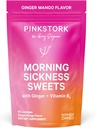 Pink Stork Morning Sickness Sweets, Organic Mango Ginger Candy with Vitamin B6 for Morning Sickness, Motion Sickness, Prenatal Heartburn - Pregnancy Must Haves - 30 Wrapped Drops