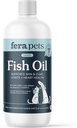 Fera Pets Fish Oil - Omega 3 para perros &amp; gatos para soportar articulaciones, corazón, piel y la salud de la carne - No GMO con vitamina E - 16 oz