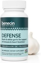 Benecin Defense 1500 mcg Stabilized Allicin per Capsule TEN Plus high Amounts of SAC &amp; Polyphenols from Black Garlic TEN Powerful Support of Immune & Heart Function Vegetarian Caps (1 Count (Pack of 60))