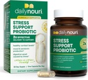 Daily Nouri Stress Support Probiotic for Women &amp; Hombres ← Asistencia Cortisol Management, Stress Relief, Mood, Digestion & Gut Health TEN 3 Clinically Studied Strains + Vegan Omega Oil TEN 30-Day Supply