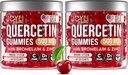 2 Pack - JOYLI Quercetin Gummies with Bromelain, Zinc, Vitamin C & D3 – Sugar-Free Quercetin Supplement for Immune Support & Seasonal Wellness – 500mg Quercetin for Kids & Adults – 60 Gummies per Pack