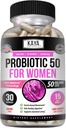 Kaya Naturals Probiotic 50 Billion CFU - Probióticos para Mujeres, Probióticos para Hombres y Adultos, Natural - Gut Health &amp; Immune Support - Proporciona soporte digestivo - 30 cápsulas vegetales