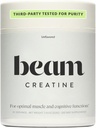 Beam Creatine Powder, Third Party Tested, Micronized Creatine Monohydrate Supplement, Creatine for Women and Men, Muscle Strength, Workout Recovery, Lean Muscle Growth, 30 Servings, Unflavored