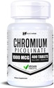 HealthFare Chromium Picolinate 1000mcg ← 400 Vegan Tablets ← High Absorption Mineral Supplement ← Apoya Metabolismo de Azúcar Saludable " Absorción Nutriente ← Non-GMO, Gluten-Free Silencio Made in USA