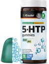 BIO KRAUTER 5 HTP Suplemento Gummies - 200 mg Strength - 90 Chews Vegan - Relajación Soporte 5HTP Plus L Tryptophan Suplemento - Fórmula Basada en Pectin