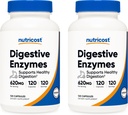 Nutricost Digestive Enzymes 620mg, 120 Veggie Capsules (2 Botellas) - Suplemento completo de Enzyme Digestivo