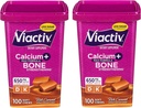 Viactiv Max Fórmula Calcio +Vitamin D3 Suplemento de Bone Health, Rich Caramel, 100 Soft Chews - 2 Pack