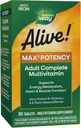 ¡La naturaleza está viva! Max3 Potency Daily Multivitamin, Methylated B12 y Folate, Ultra Potency B-vitaminas para apoyar el metabolismo energético*, 90 Tablets