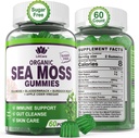 Mar Moss Gummies - Mar irlandés Moss Gummies for Adults &amp; Kids - Advanced Superfood Seamoss Supplement with Organic Bladderwrack & Burdock Root Extract,ACV for Daily Immune, Gut Cleanse, Vegan, 60 Condes