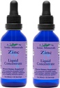 Eidon Ionic Minerals Concentrado de zinc líquido - Ionic Zinc Suplemento gotas para adultos y niños, Sistema de soporte, Peluquería y piel, Salud del hígado y del riñón - 2 oz, 2 Pack