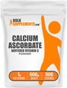 BulkSupplements.com Calcio Ascorbate Powder - Vitamina Buffered C, Suplemento Calcium con Vitamina C - Gluten Gratis, 1g por Serving, 500g (1.1 lbs) (Pack of 1)