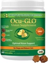 Ocu-GLO Cat &amp; Dog Senior Supplement for Eye Support - Chewable Vision Vitamins Supplements for Large and Small Pets Care with Lutein, Omega-3 Fatty Acids, Grape Seed Extract & Antioxidants