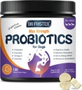 Probióticos para perros, probióticos de perros congelados y enzimas digestivas, más Omega-3 para picazón, prebióticos 3 en-1 para la salud digestiva, vitaminas de perros y suplementos para la salud inmunitaria, 120 bits