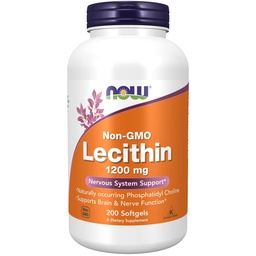 AHORA Suplementos de alimentos, Lecithin 1200 mg con fosfatidil de origen natural Choline, 200 Softgels