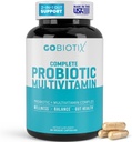 GOBIOTIX Multivitamínico con Probióticos y Enzimas Digestivos - 25 Billones CFU - Salud Digestiva, Probióticos para Mujeres y Hombres - Píldoras Gratuitas - 90 cápsulas