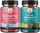 Bundle of G Curve Horny Goat Weed for Women - Enhanced Energy Mood Performance and Herbal Liver Support Milk Thistle Suplemento con Dandelion Root, Choline, Beetroot & Artichoke Extract