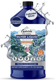 Optivida Health Colloidal Silver Liquid (32 oz) – Premium Nano Silver Colloidal Supplement for Daily Wellness &amp; Immune Support, Natural Liquid Silver Hydrosol for Adults &amp; Kids, Non-GMO, Gluten-Free