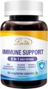 Lovita Immune Support 8 in 1, Elderberry with Zinc and Vitamin C, Vitamina D, Selenium &amp; Echinacea, Andrographis, Siberian Ginseng - Immune Booster Suplemento, 60 cápsulas vegetarianas