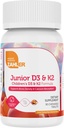Zahler - Junior Vitamina D3 + K2 Chewable Tablets for Kids Vitamin D for Kids 2000 IU ← Delicious Vitamin D K2 Chews to Support Healthy Bones & Teeth - Kosher, Less Sugar Than Gummies (90 Cuenta)