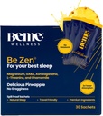 BeMe BeZen Sleep Aid Supplement Natural Without Melatonin - 2X Absorption Than Pills - Ayuda para adultos con Magnesio, Ashwagandha, Chamomile, L-Theanine & GABA - Delicious Pineapple