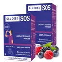 Glucose SOS Glucose Powder Packets with Natural Dextrose, Fast-Absorption Que instantáneamente disuelve en su boca sin agua necesitada, Berry Medley 12 serviendo