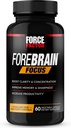 Forebrain Focus Brain Booster, Brain Supplement to Boost Clarity & Concentration, for Memory & Sharpness &amp; Increase Productivity, Nootropic Brain Support Supplement, 60 Capsules, Black