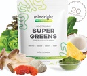 mindright Super Greens Powder - Supports Daily Wellness & Mental Clarity - Organic Green Powder Superfood - Alkalizing Organic Superfood Greens Blend - 1 Count - 30 Day Supply