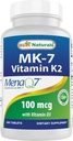 Mejores Naturales Vitamina K2 (MK7) con D3 Suplemento Hueso y salud cardíaca (5000 UI Vitamina D3 &amp; 100 mcg Vitamina K2 MK7), 180 Tabletas