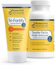 Glutathione Liposomal (450mg) + Colostrum &amp; Mushrooms Suplemento para Immune Support - Immunity Duo mejorado - Tri-Fortify Orange + Factor de transferencia Multi-Inmune (2 Juego de piezas)
