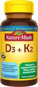 Natural Made Vitamina D3 K2 Suplemento, 5000 UI (125 mcg) Vitamina D para Bone, Dientes, Muscle e Immune Support, 30 D3 y K2 Softgels, 30 Day Supply