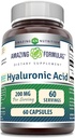Amazing Formulas Hyaluronic Acid 200 Mg Por Serving Capsules Suplemento Silencio Non-GMO Silencio Gluten Free ← Made in USA (60 Count)
