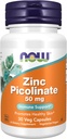 AHORA Suplementos de alimentos, Zinc Picolinate 50 mg, soporta funciones de enzima*, Immune Support*, 30 cápsulas de Veg