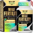 Suplementos de fertilidad para hombres, suplemento de fertilidad masculina - Conteo óptimo del esperma, Motilidad y fuerza, 2000MG Mens Vitaminas prenatales con CoQ10 Maca Root, Zin, NAC &Folate for Conception - 90 cápsulas