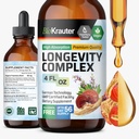BIO KRAUTER Longevity Mushroom Supplement - Liquid Reishi Mushroom Complex with Goat’s Rue &amp; Red Ginseng Root Extract - Vegan Tincture - Alcohol &amp; Sugar Free Drops 4 Fl.Oz.