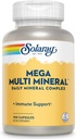 Solaray Mega Multi Mineral (25 Servimientos, 100 cápsulas)