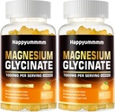 Magnesio Glycinate Gummies 1000mg - Suplemento de Potasio de Magnesio Libre de Azúcar con Vitamina D, B6, CoQ10 para calma Mood &amp; Sleep Support - 120 Orange Gummies.
