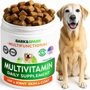 BARK CONSPARK Dog Vitaminas &amp; Suplementos - Multivitamin Chewable Treats for Dogs - Glucosamine Chondroitin for Joint Support + Omega for Skin &amp; Coat + Probiotics - Multi Vitamin for Pets Health - 120Ct
