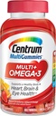 Centrum MultiGummies Omega 3 Gummy Multivitamin for Adults, Multivitamin/Multimineral Supplement, Strawberry/Lemon/Orange Flavors - 100 Count