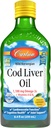 Carlson - Cod Liver Oil, 1100 mg Omega-3, Liquid Fish Oil Supplement, Wild-Caught Norwegian Arctic, Sustentably Sourced Nordic Liquid, Lemon, 250 ml