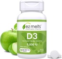 EZ derriba la vitamina D3 5.000 UI, sin azúcar, 3 meses de suministro - 1 paquete