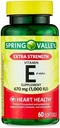 Genérico Spring Valley Vitamina E Extra Strength Vitamina E D-Alpha Spring Valley Softgels, 670 mg (1,000 UI), 60 Conde