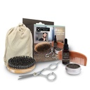 Kit de baño de barba para hombre kit de cuidado de barba Incluye accesorios - Aceite de barba natural sin olor, cepillo de madera y tijeras de acero inoxidable