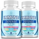 Immune Support Supplement, 10-in-1 Immune Defence with Vitamin C,B6,B12,VIT D, Zinc, Echinacea Turmeric Elderberry Immune Boosters for Adult - 120 Capsules(2 Pack)