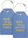 Luggage Tag " First Baggage Tags para maletas bolsa de cuero Etiquetas para mochilas Handbag Instrumento escolar con nombre ID Label Travel Essentials, Unique Fun Blue Personalized Luggage Etiquetas 2 Pack