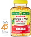 Spring Valley Omega-3 Mini de Fish Oil 1000 mg, 120 Conde, Suplemento dietético, Omega 3 Mini Softgels Bundle con 45 Diabetes de Luall Decodificado