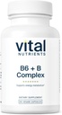 Nutrientes Vitales Vitamina B6 + Complejo B Vida Metilada Vegan Vitaminas B para Energía, Metabolismo, Salud del Corazón* TENIDO Vitamina B6 de alta potencia para el malestar menstrual * TEN Gluten, Lácteos, Soy Gratis TENIDO 60 cápsulas